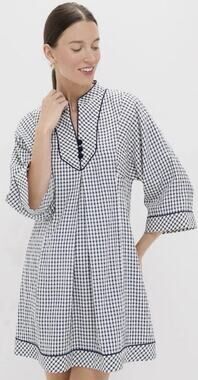 POMANDER PLACE Navy Gingham Dress Size XS NWT